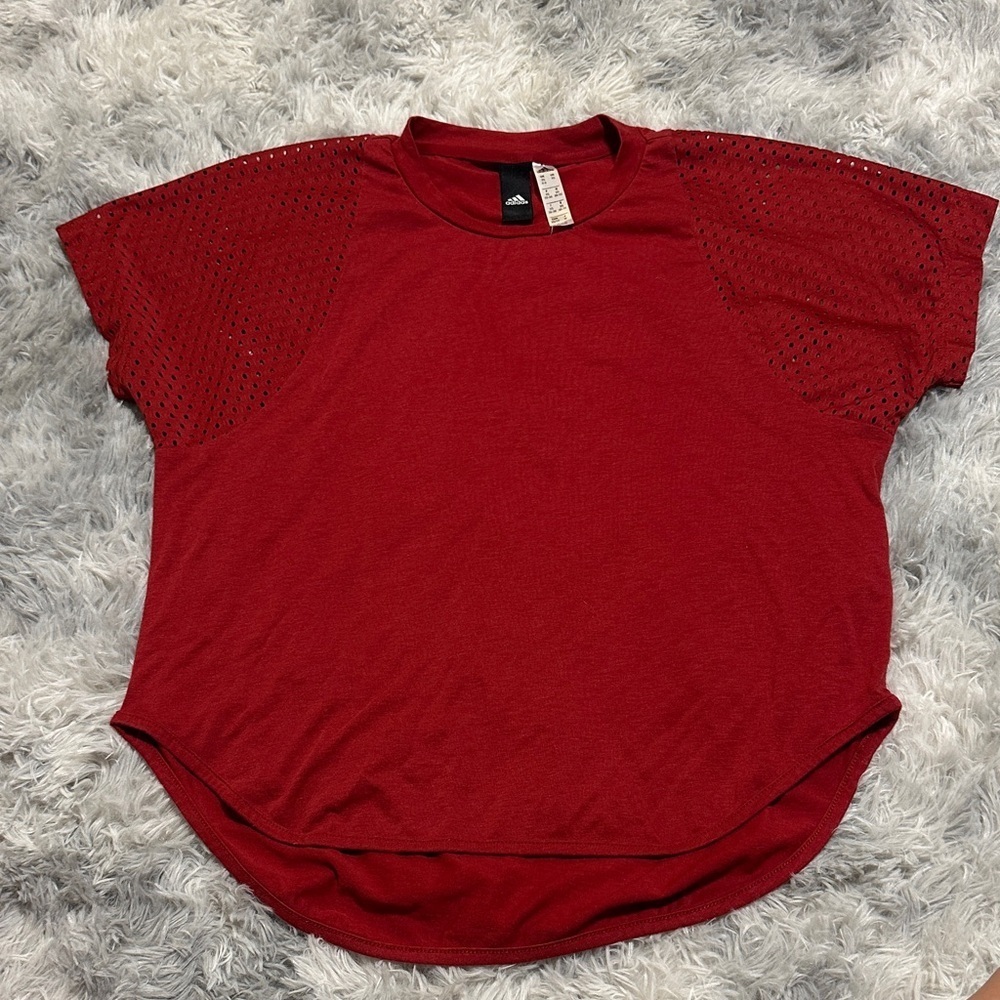 Adidas Women's Short Sleeve Red Tee
